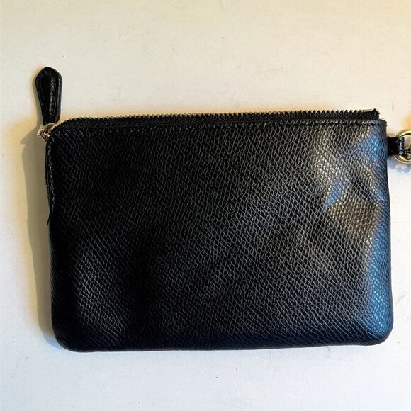 COACH Black Pebbled Leather Corner Zip Wristlet Soho New York Minimalist Luxury - Picture 3 of 9